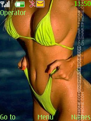 Green Bikini Babe tema screenshot