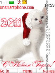 Скриншот темы New Year's kitten 2011