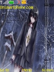 Anime Rain Sad tema screenshot