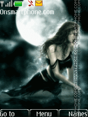 Girl and moon theme screenshot