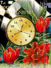 Скриншот темы Flowers Clock