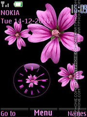 Floral clock theme screenshot