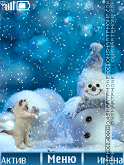 Snowman & cat anim theme screenshot