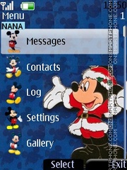 Winter Mickey Clock tema screenshot