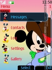 Winter Mickey Clock2 tema screenshot
