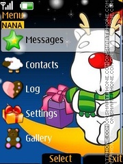 Winter Reindeer Clock tema screenshot