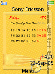 Yellow calendar theme screenshot
