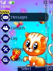 Rabbit Kitten Clock tema screenshot