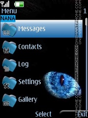 Blue Eyes Clock tema screenshot