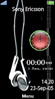 Headphone Dual Clock theme screenshot
