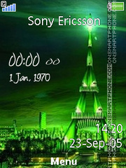 Night Paris Clock theme screenshot