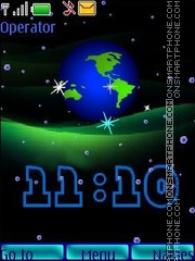 Globe ani clock fl1.1 theme screenshot