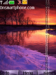 Sunset at river theme screenshot