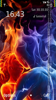 Red Blue Fire 01 tema screenshot