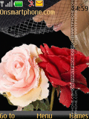 Girl and roses theme screenshot