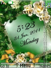 Flower Clock and Date theme screenshot