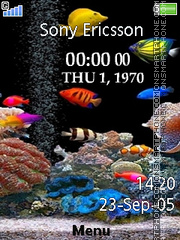 Fish Clock es el tema de pantalla