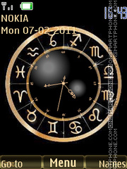 Zodiac Signs & Clock theme screenshot