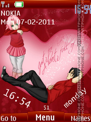 Valentine Clock theme screenshot