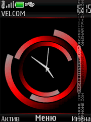 Скриншот темы Analog clock red
