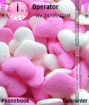 Pink hearts tema screenshot