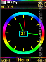 Скриншот темы Rainbow Clock Animation