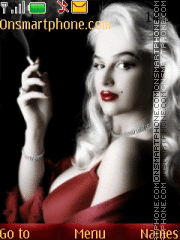 Blonde with cigarette theme screenshot