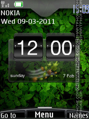 Htc Green Clock tema screenshot