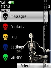 Skeleton Clock2 tema screenshot