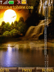 Capture d'écran Moon and waterfall thème