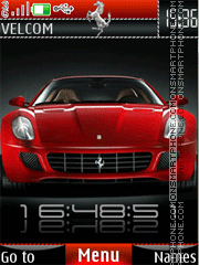 Скриншот темы Ferrari clock animation