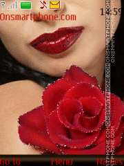 Girl with rose theme screenshot