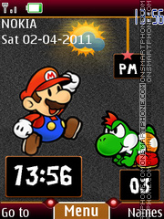 Скриншот темы 3d Mario Clock