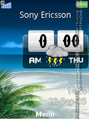 Beach Clock 03 tema screenshot