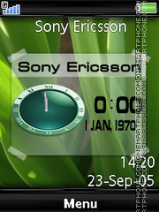 Sony Vista Clock tema screenshot