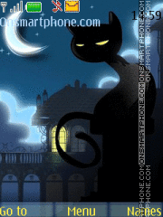 Скриншот темы Cat in night