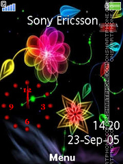 Flower Battery Clock theme screenshot