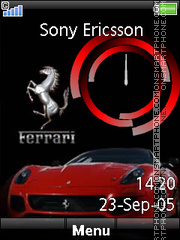 Скриншот темы Ferrari Clock 02