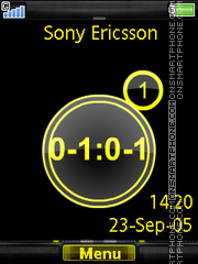 Скриншот темы Yellow Clock 01