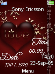 Heart Digital Clock theme screenshot