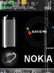 Скриншот темы Nokia battery clock