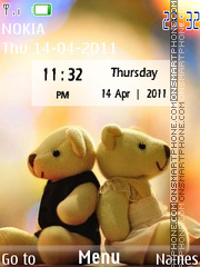Teddy Love Clock theme screenshot