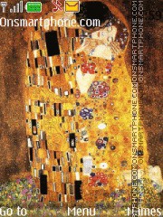 Gustav Klimt Der Kuss es el tema de pantalla