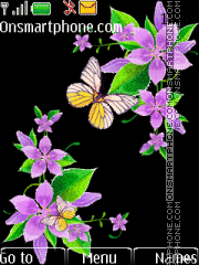 Скриншот темы Flowers and butterflies