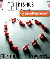 Red Heart Pins tema screenshot