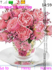 Bouquet of pink roses theme screenshot