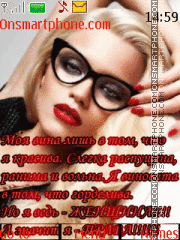 Blonde in glasses theme screenshot