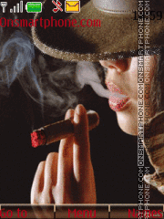 In hat with Cigar tema screenshot