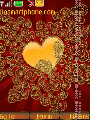 Gold heart icons tema screenshot
