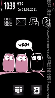 Pink Funny Owls tema screenshot